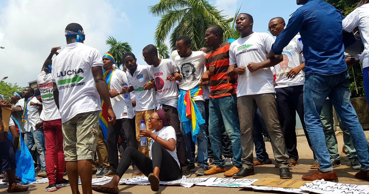 Des militants Lucha  à Kinshasa / Ph . Christine Tshibuyi 