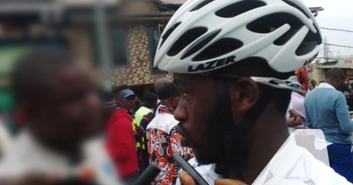 Ruberwa Jean Bosco Damascène, vainqueur de la 1ère étape du tour cycliste international de la RDC 