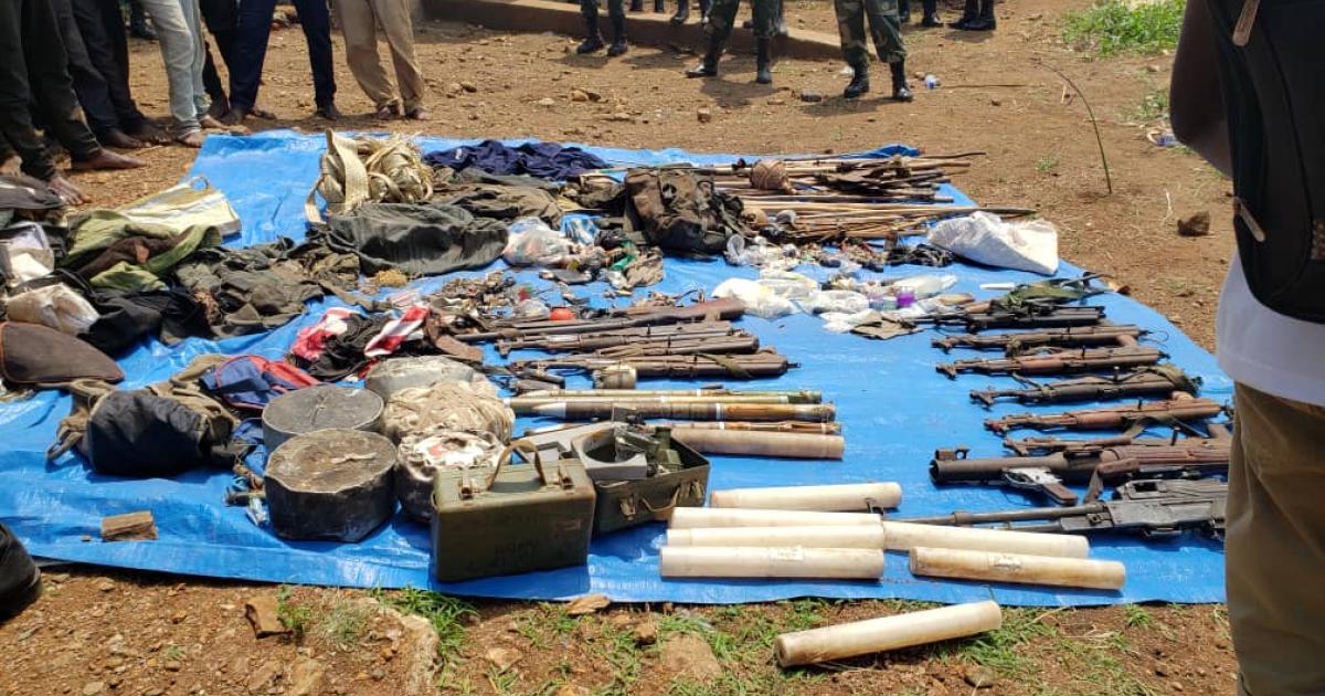Les armes et munitions récupérées chez les assaillants/PH. ACTUALITE.CD 