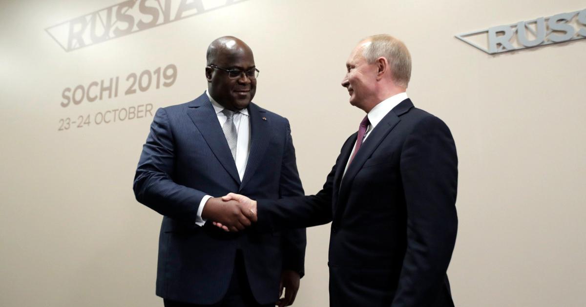 Félix Tshisekedi et son collègue de la Russie Vladimir Poutine