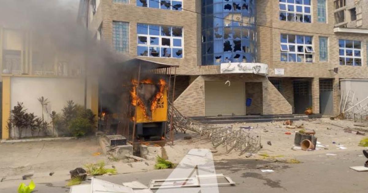 Un hôtel à Kinshasa vandalisé par les militants de l'UDPS en colère/Ph ACTUALITE.CD