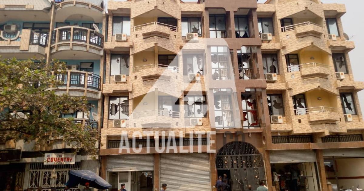 L'hôtel Everest vandalisé par les militants de l'UDPS à Kinshasa/Ph ACTUALITE.CD