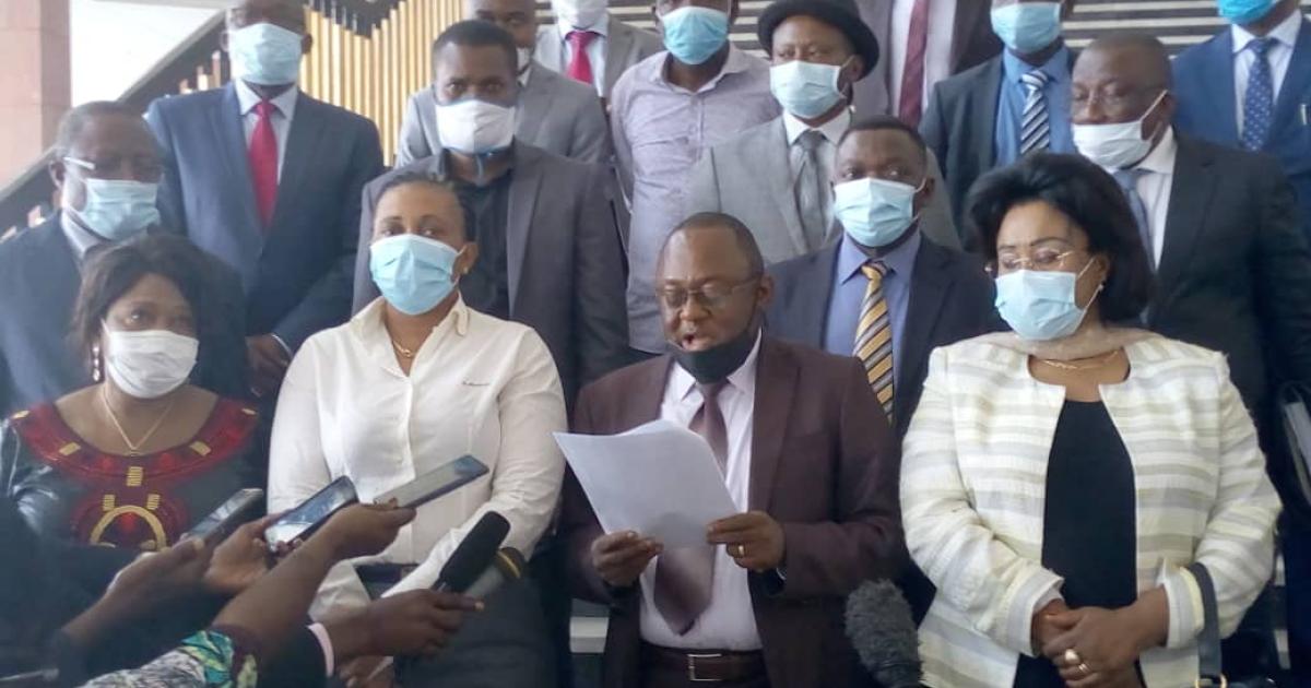 Lecture de la déclaration des députés de l'opposition. Ph. Berith Ya Kitenge