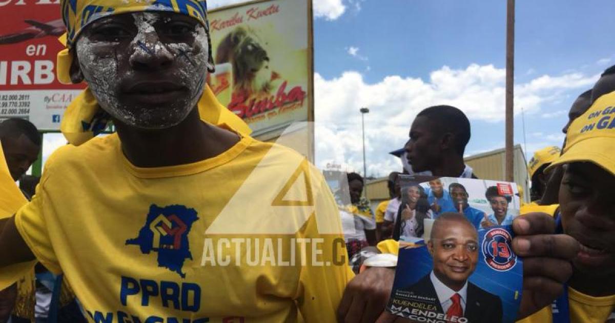 Les militants du FCC à Goma attendant l'arrivée de Shadary en 2019. PH. ACTUALITE.CD