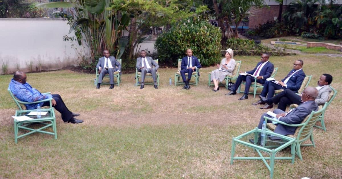 Le groupe de 13 personnalités reçus par Jean Pierre Bemba. Ph/droits tiers 