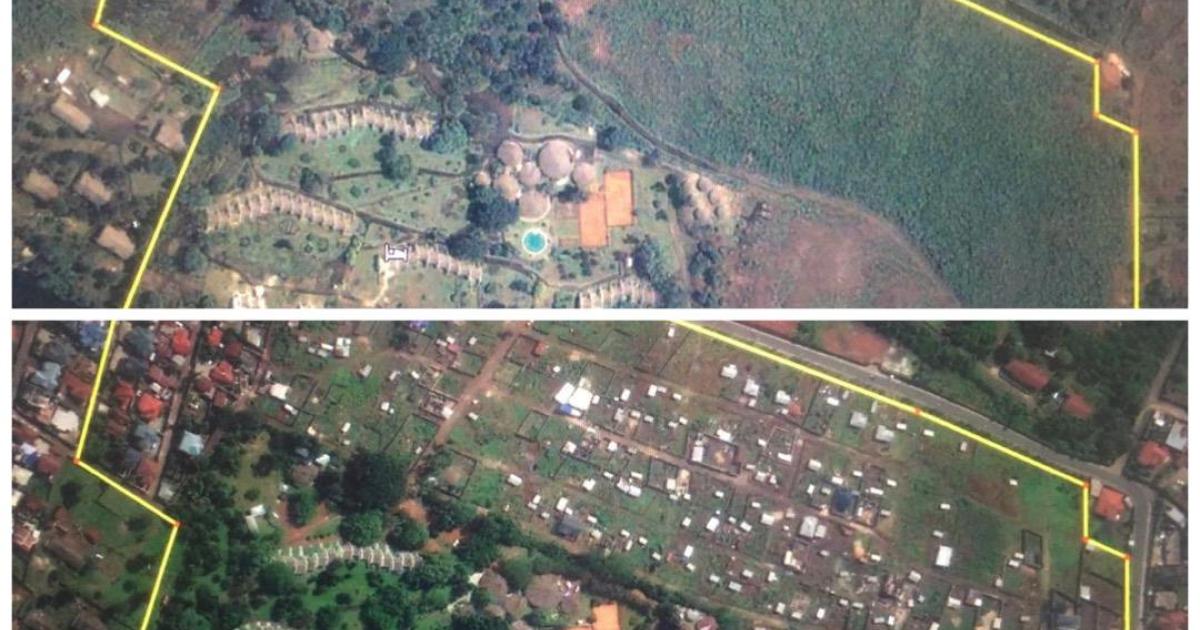 Ces images illustrent la spoliation et le morcellement illégal de 15 hectares de parc naturel de cet établissement touristique   (Avant et après)