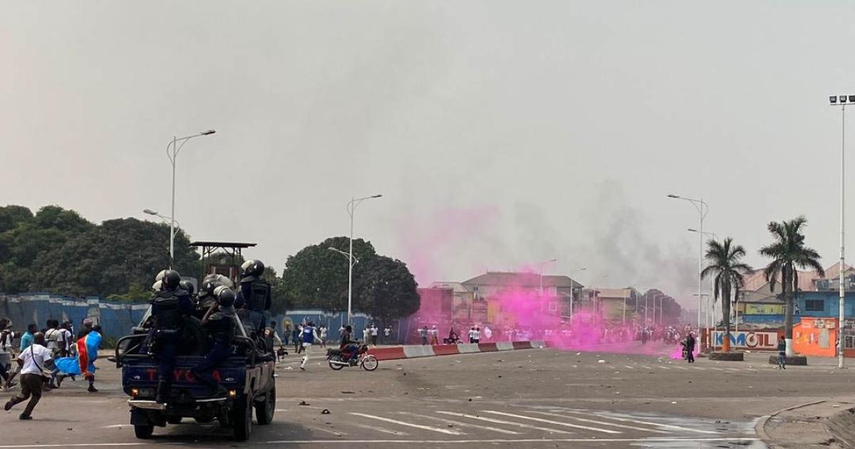 Répression de la marche anti-Malonda à Kinshasa. Photo ACTUALITE.CD.