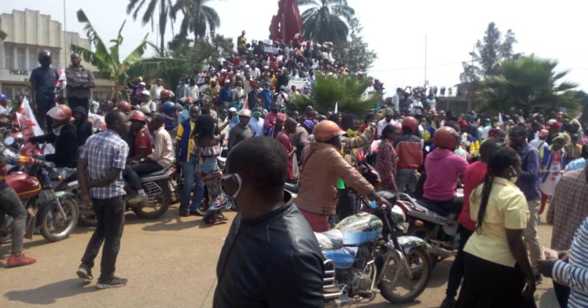 Militants de l'UNC manifestant à Walendu/Ph. ACTUALITE.CD