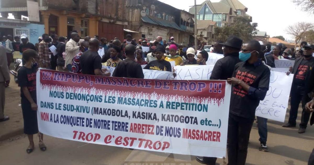 La marche des habitants des hauts plateaux. Ph. ACTUALITE.CD.