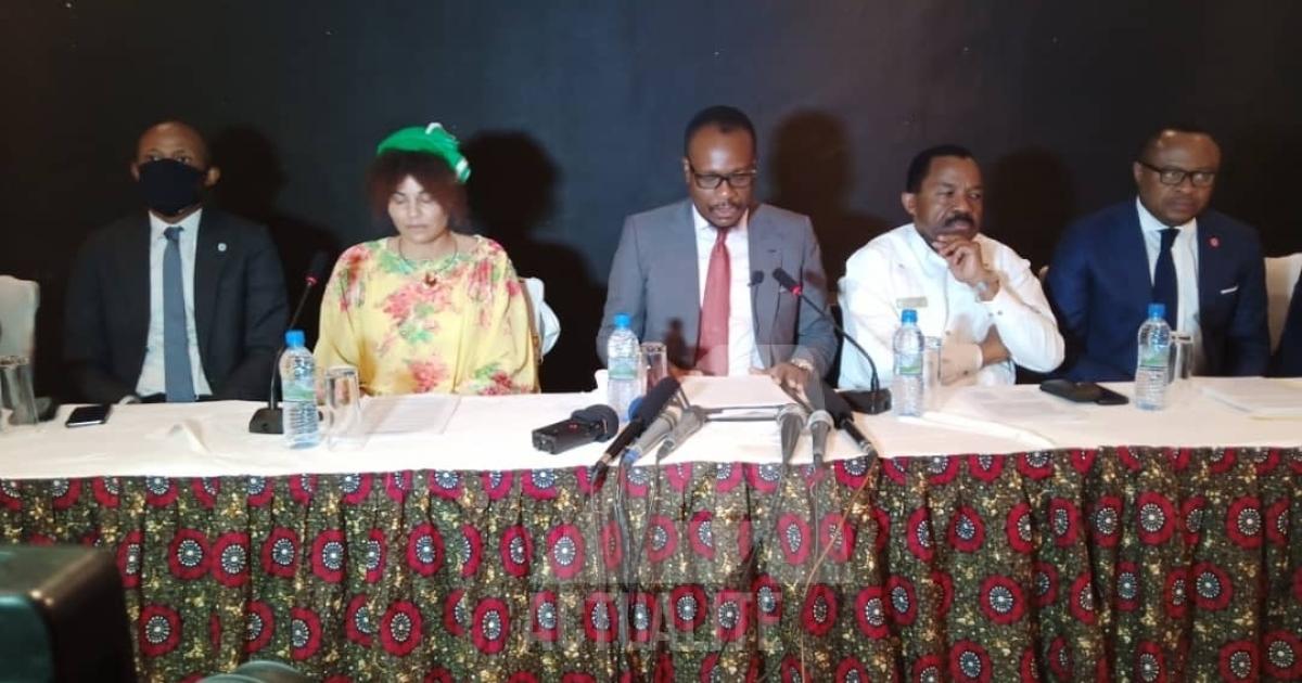 Les initiateurs de l'appel du 11 juillet 2020 lors de la conférence de presse/Ph. ACTUALITE.CD