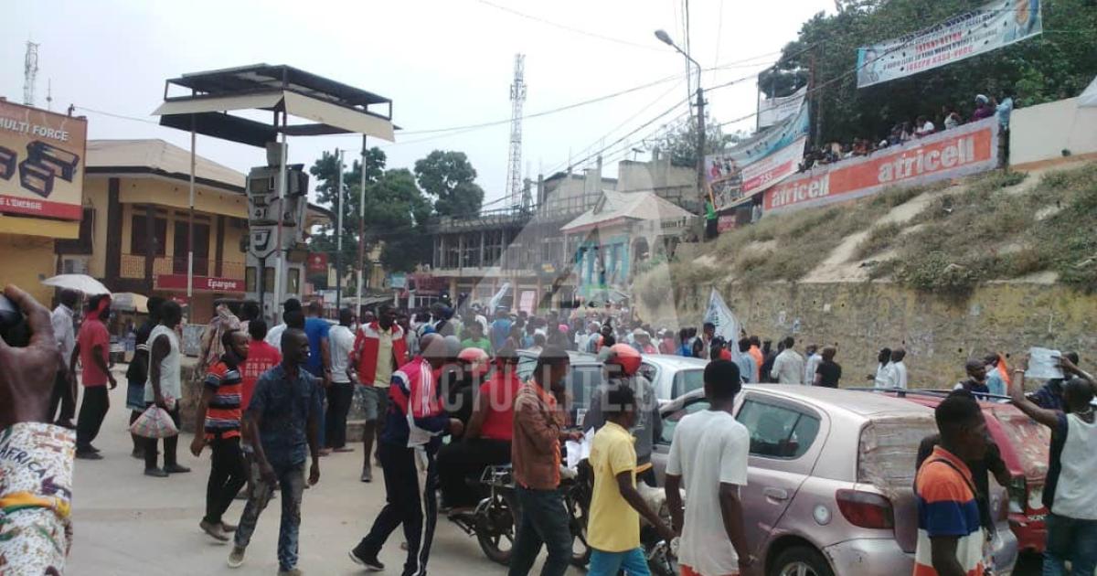 Manifestants lors d'une marche à Matadi (Kongo central). Ph/Actualite.cd 