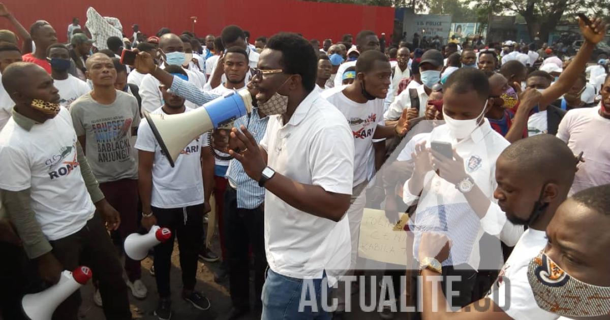 Un rassemblement des mouvements citoyens à Limete avant le début de la manifestation contre le choix de Ronsard Malonda comme présidnet de la CENI/Ph ACTUALITE.CD