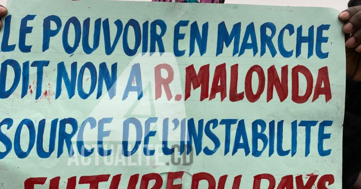 Illustration/Une pancarte brandie par un militant de l'UDPS au siège du parti à Kinshasa/Ph Christine Tshibuyi ACTUALITE.CD