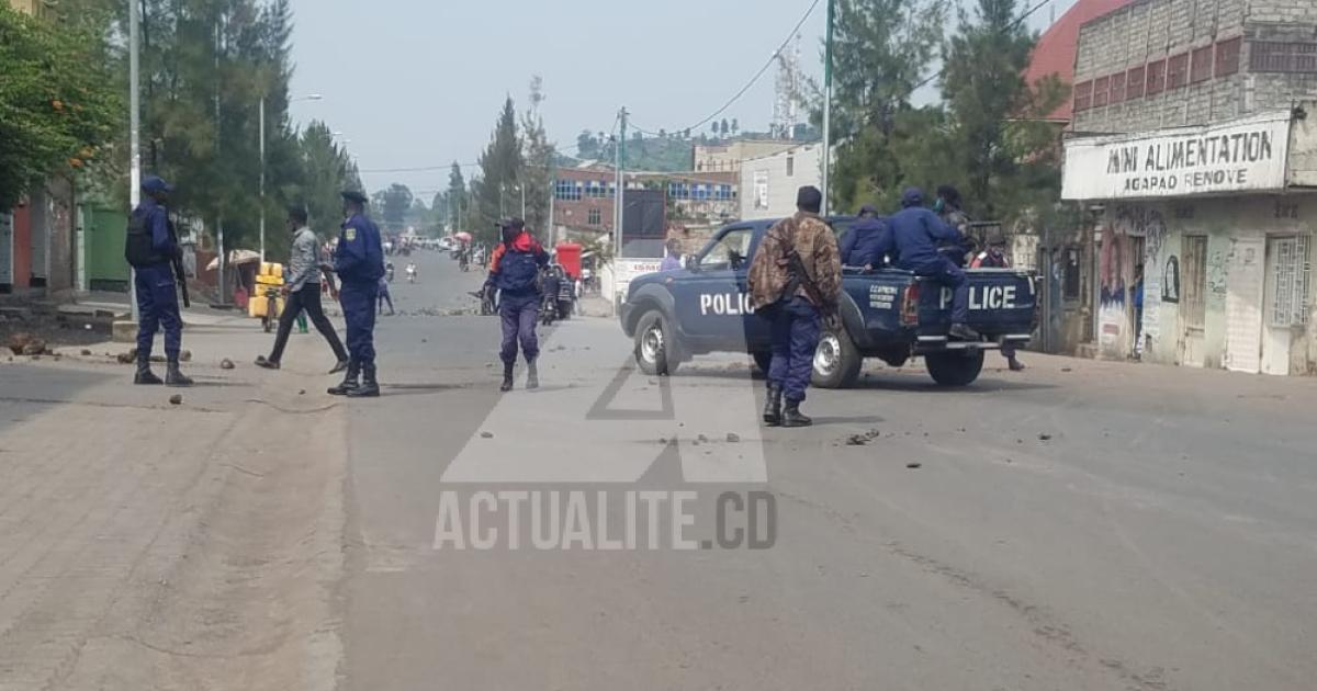 La police disperse une manifestation des partis politiques et mouvements citoyens à Goma contre Ronsard Malonda comme président de la CENI/Ph ACTUALITE.CD