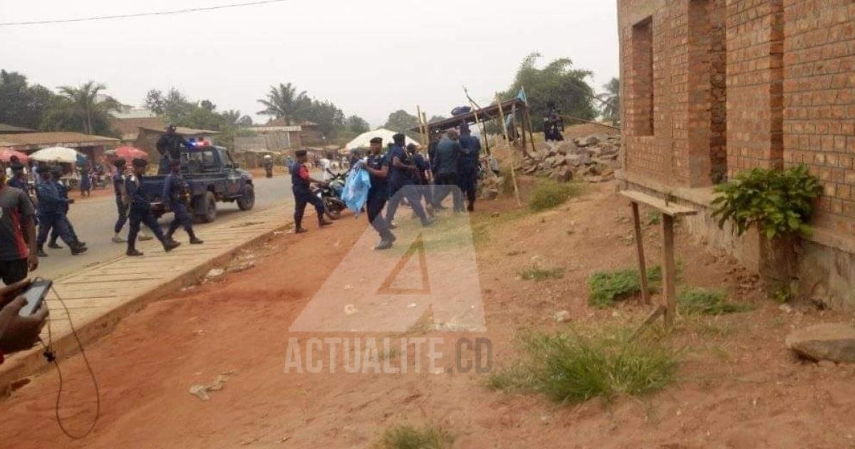La police lors des manifestations de Lamuka contre Malonda/Ph. ACTUALITE.CD