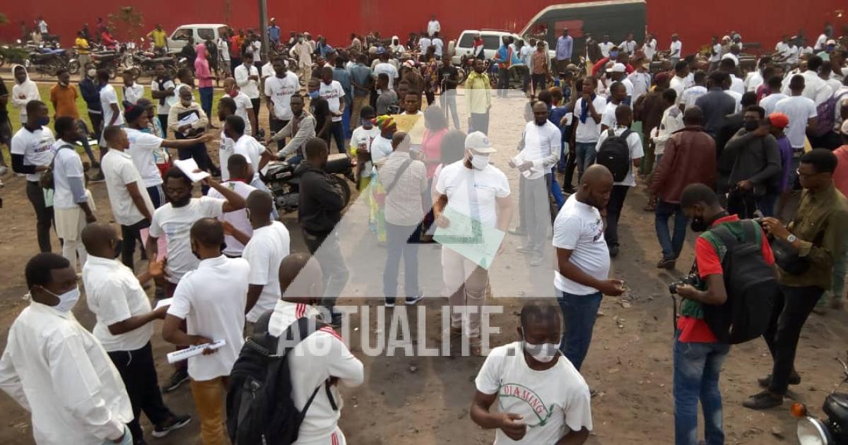 Rassemblement des militants de CLC, FILIMBI, LUCHA, CONGOLAIS DEBOUT à Kinshasa. Ph. Ivan Kasongo/ACTUALITE.CD