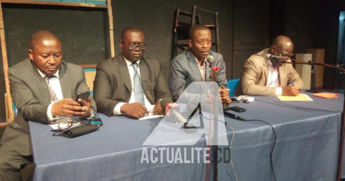 De gauche à droite. Paul Nsapu, Traoré Idrissa l'un  des VP de la FDIH, Claude Katende de l'Asadho/Ph. Fonseca Mansianga/ACTUALITE.CD