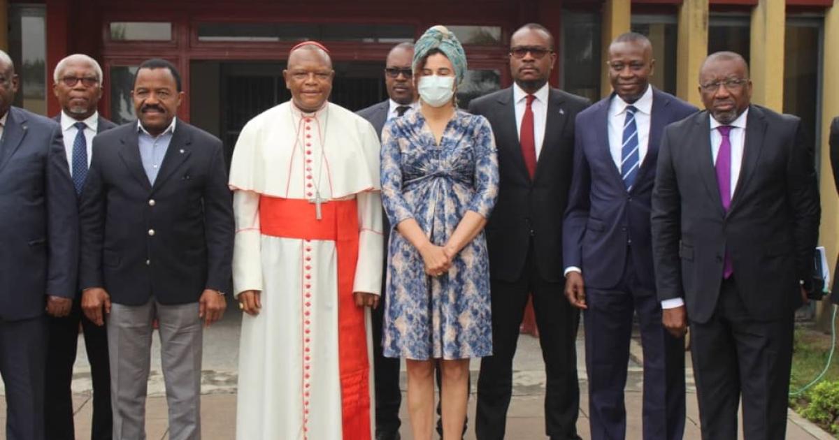 La délégation de 12 personnalités et le cardinal Ambongo. Ph. Droits tiers.