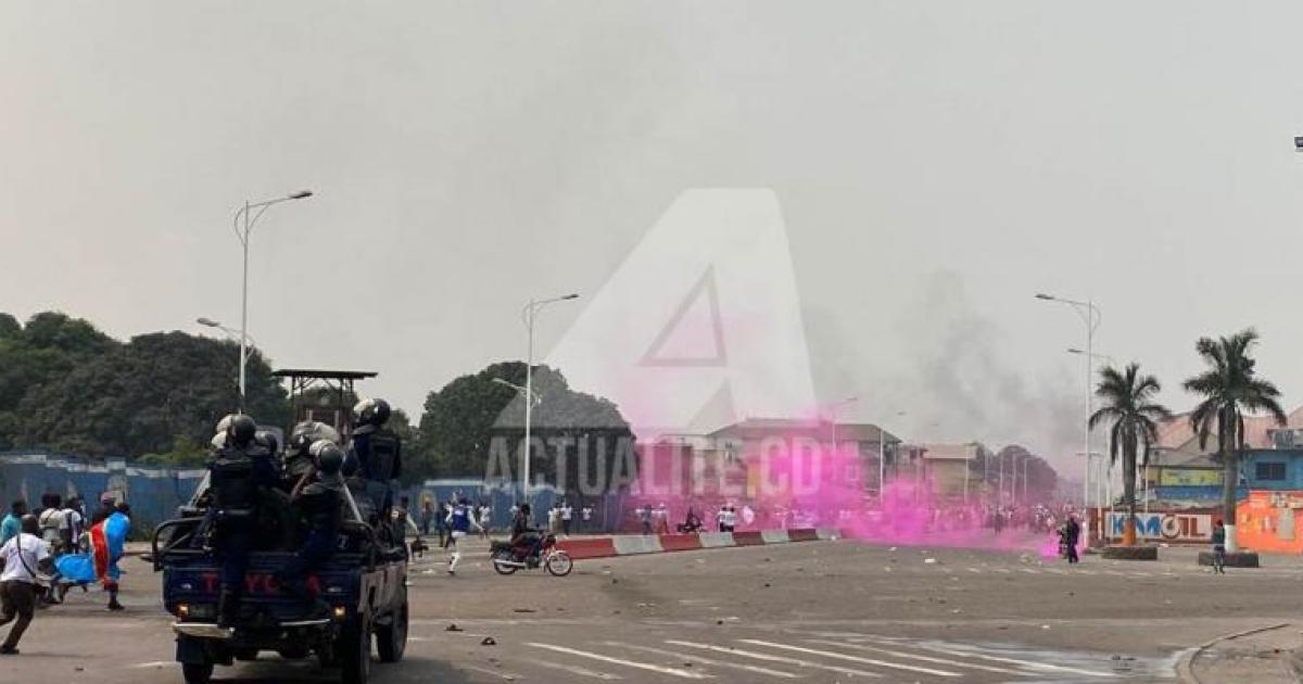 représsion de la marche anti-malonda à Kinshasa. Ph. ACTALITE.CD