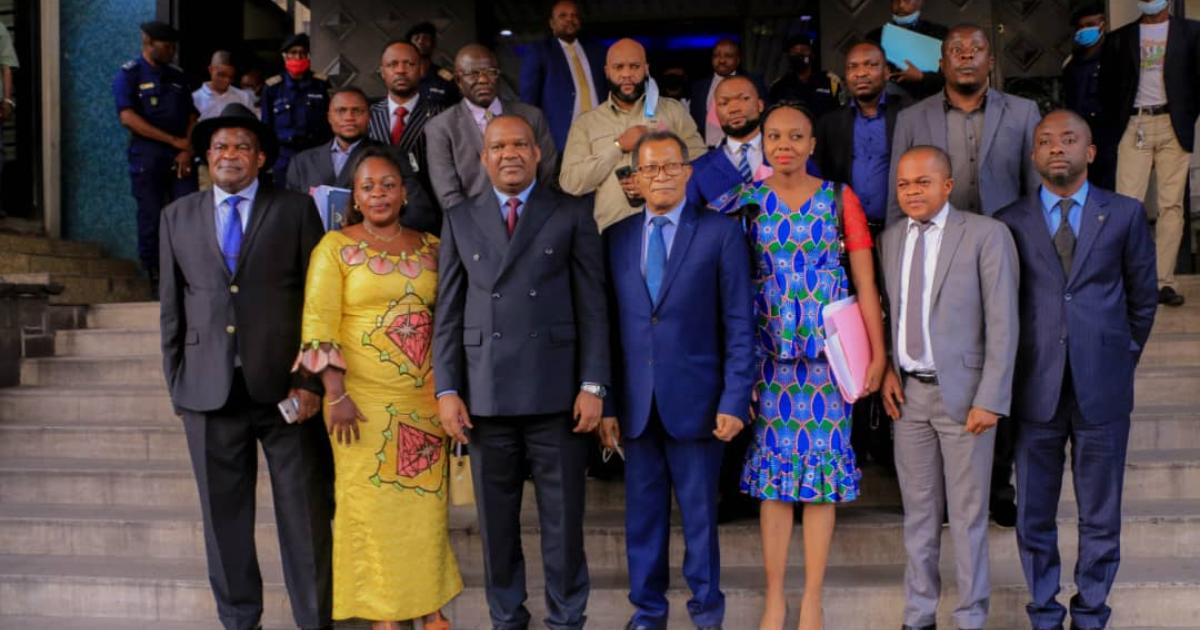 Le président de la CENI, Corneille Nangaa et les membres de la Dynamique pour la consolidation des acquis démocratiques