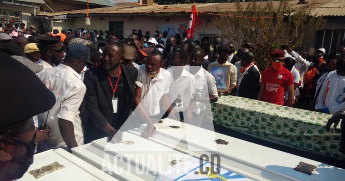 Les funérailles des militants de l'UDPS à Lubumbashi. Ph. ACTUALITE.CD.