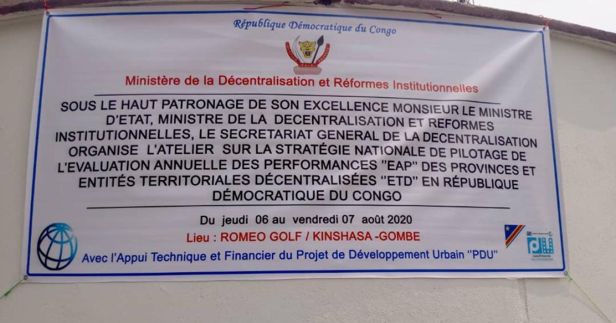 atelier sur la stratégie nationale de pilotage de l'évaluation des provinces et ETD