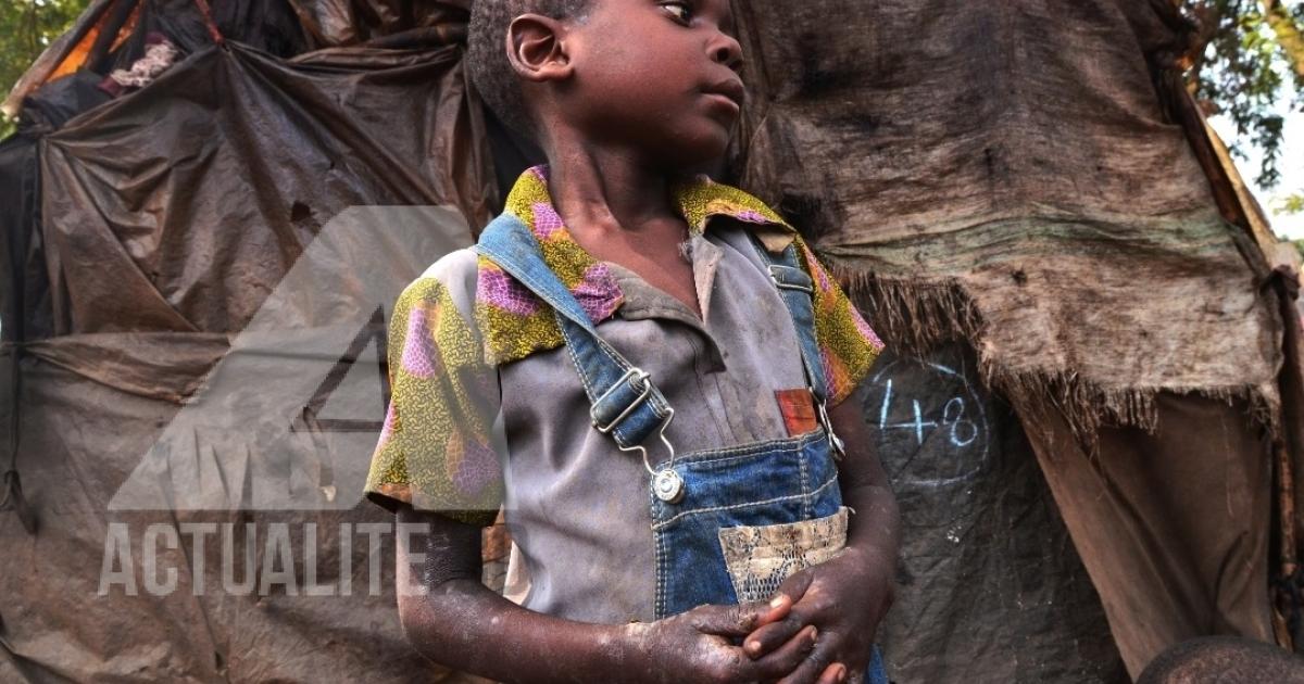 Un enfant déplacé dans un site à Kiwanja, au Nord-Kivu/Ph ACTUALITE.CD