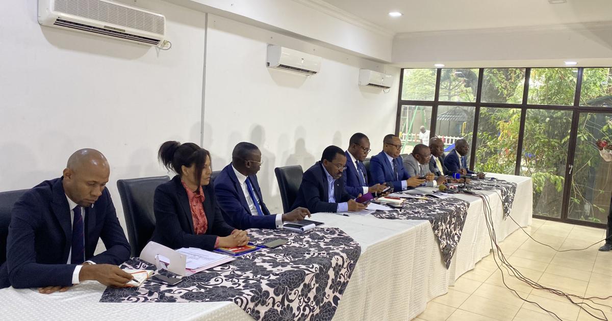 Les membres de G13 lors d'une conférence de presse/Ph ACTUALITE.CD 