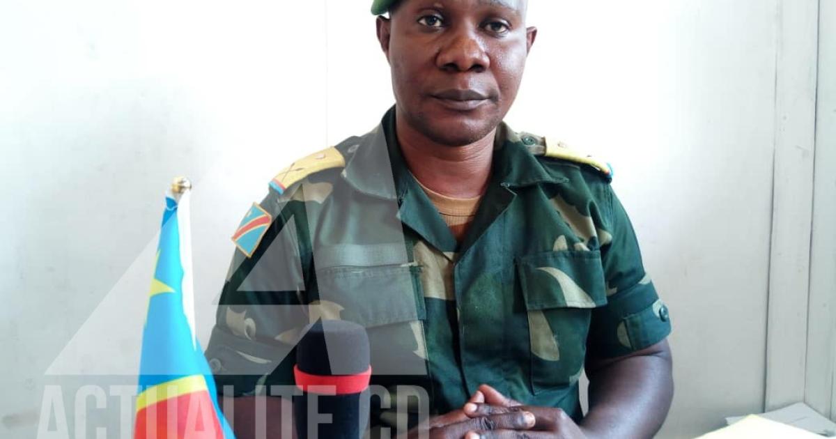 Le major Guillaume Ndjike, porte-parole de l'opération sokola 2 au Nord-Kivu/Ph ACTUALITE.CD