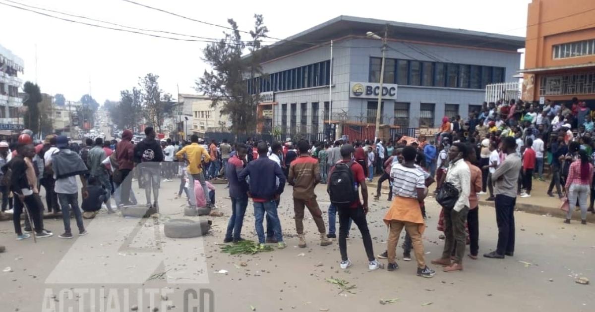 Les étudiants de Bukavu rassemblés pour dénoncer l'insécurité sur la ville/Ph. ACTUALITE.CD 