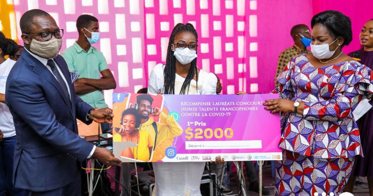 RDC : Esther Dinavanga a remporté le premier prix du concours Jeunes Talents Covid-19