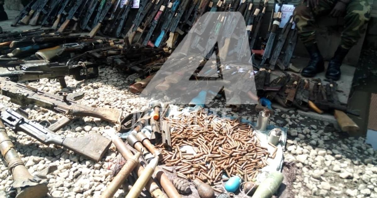 Des armes et explosifs remis par des miliciens à Goma/Ph ACTUALITE.CD 