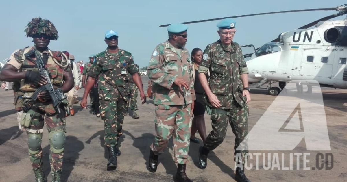 Les casques bleus de la brigade d'intervention à l'aéroport de Mavivi à Beni/Ph ACTUALITE.CD 