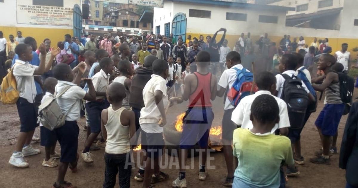 Illustration. La manifestation des élèves à Bukavu dans le Sud-Kivu pour exiger la reprise des cours/Ph. ACTUALITE.CD