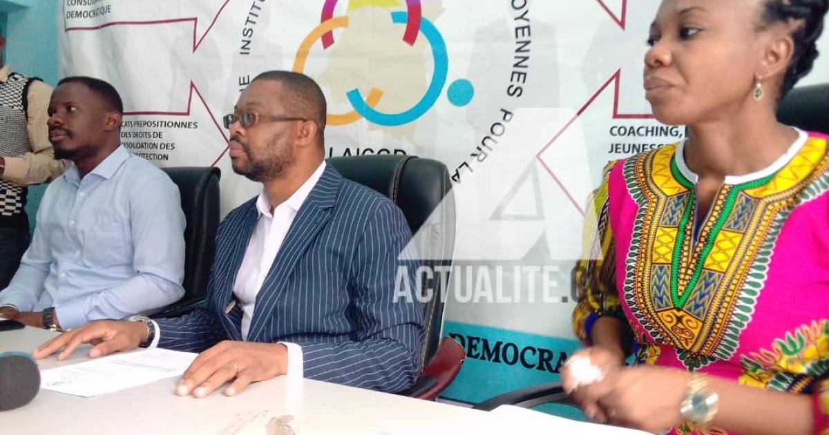 L'ONG I-AICGD lors d'une conférence de presse/Ph. ACTUALITE.CD