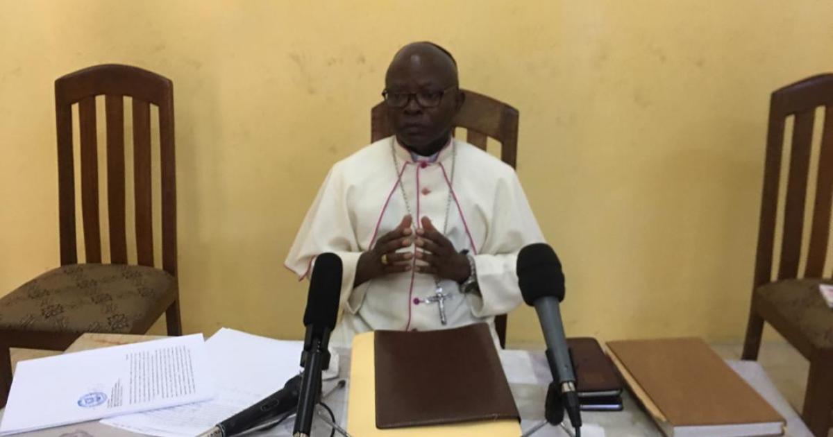 Mgr. Sébastien Muyengo en conférence de presse/Ph. droits tiers 