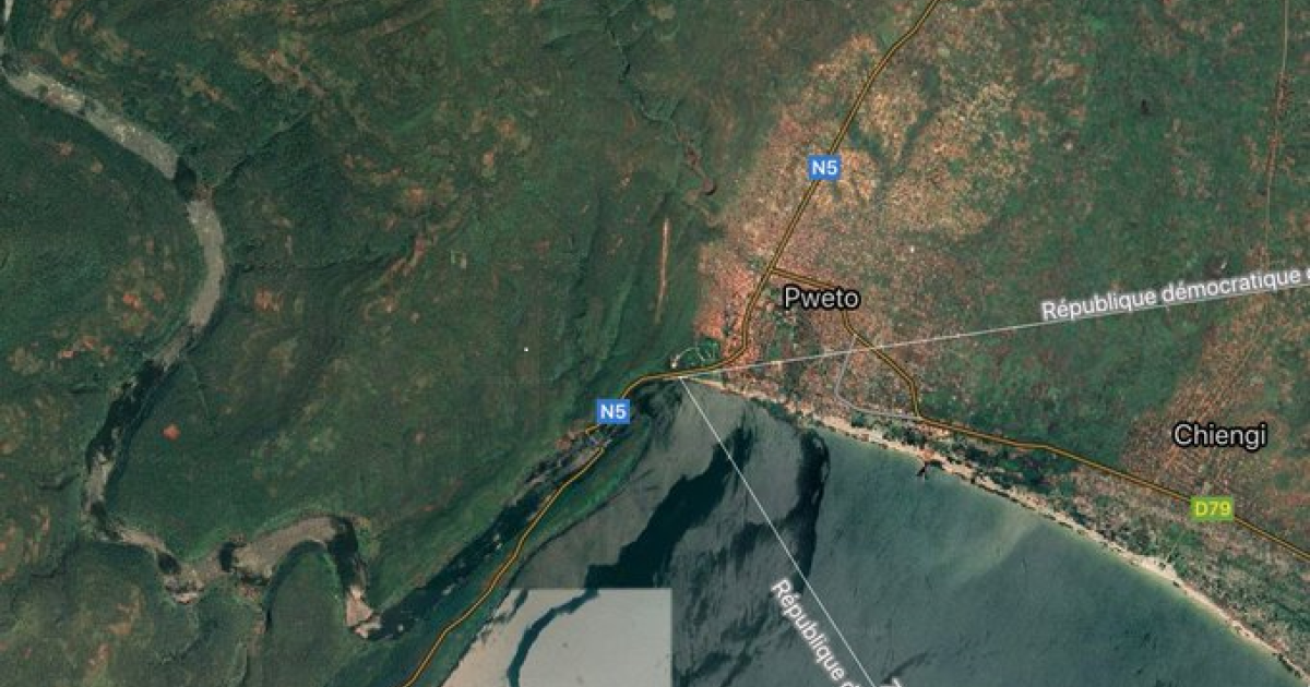 La carte entre Zambie et RDC