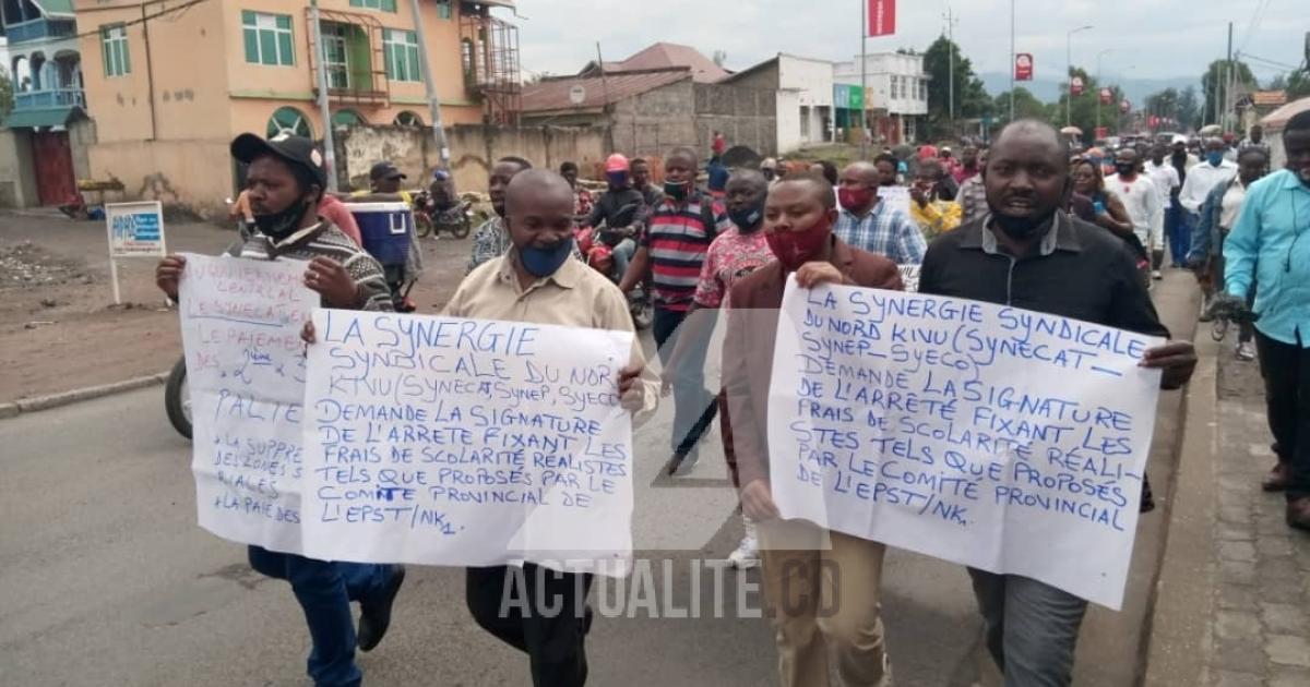 Marche des enseignants et parents à Goma pour exiger la reprise des cours/Ph ACTUALITE.CD