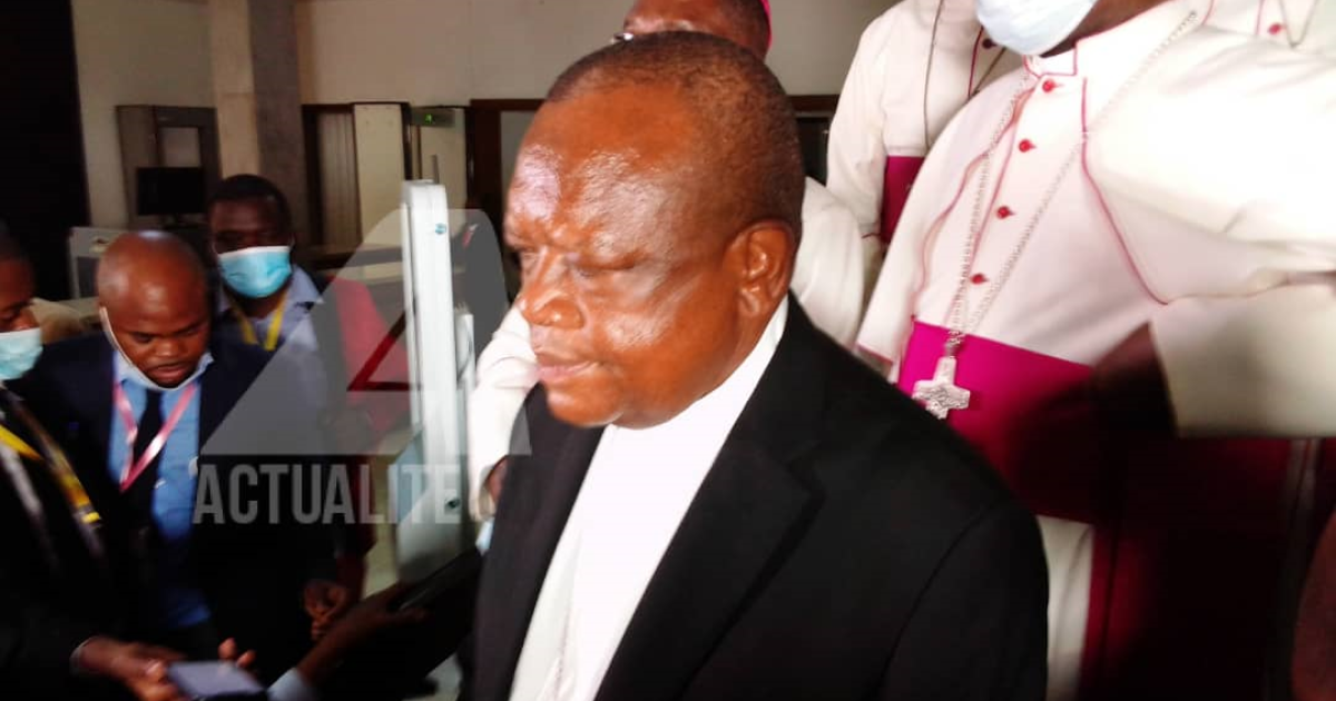 Le cardinal Fridolin Ambongo au Palais de la Nation après consultations/Ph ACTUALITE.CD