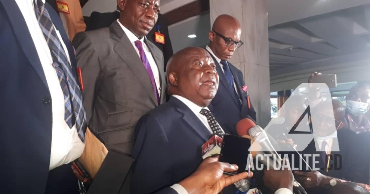 Boubacar Kasonga Tshilunde, Président national de l'UNPC à la sortie de la rencontre avec le Président de la République/Ph. ACTUALITE.CD
