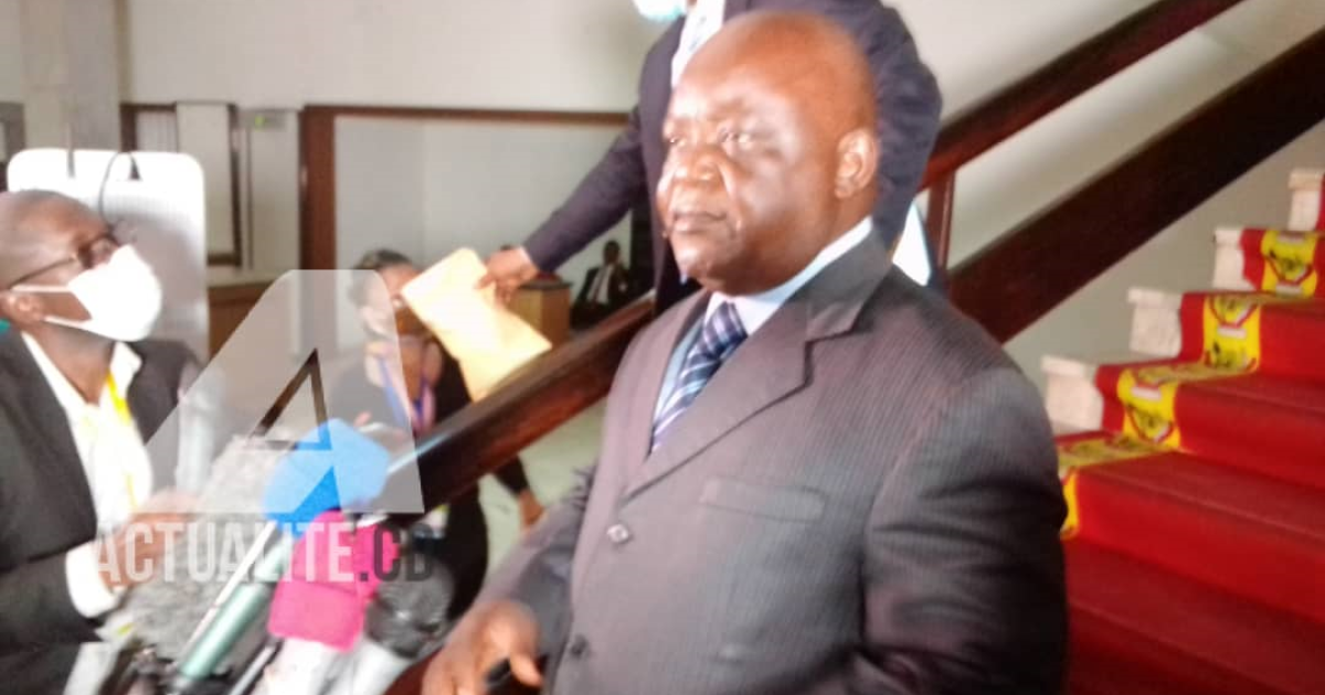 Mbusa Nyamwisi ce 5 novembre 2020 après consultations avec le Chef de l'Etat au Palais de la Nation/Ph ACTUALITE.CD