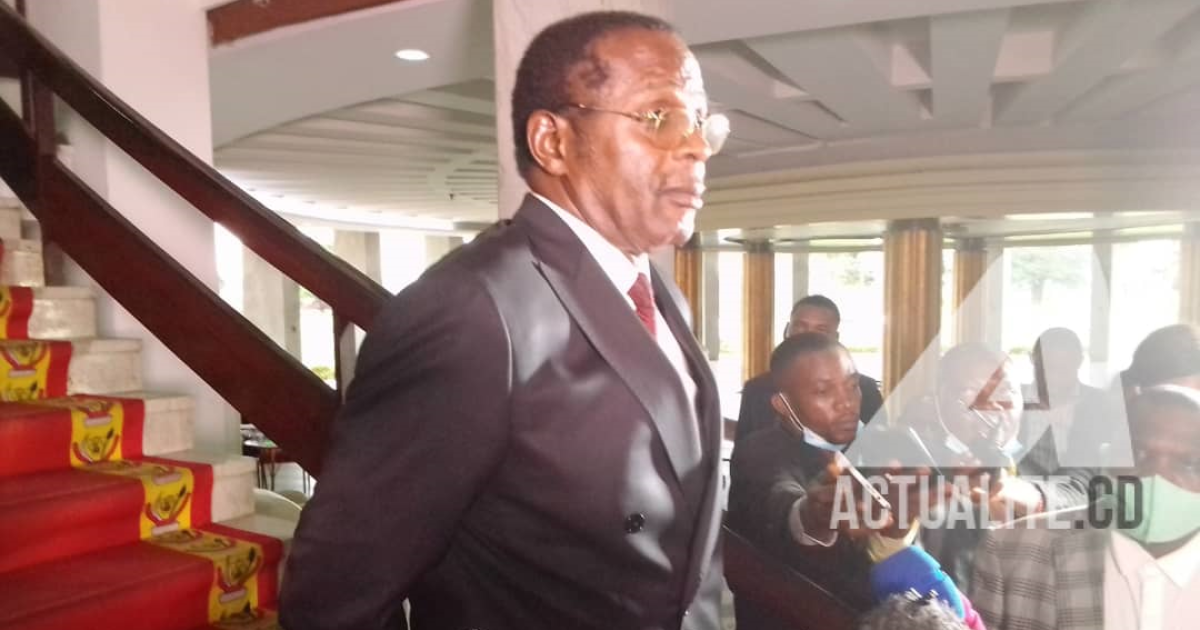 Théodore Ngoy après consultations présidentielles au Palais de la Nation le 5 novembre 2020/Ph ACTUALITE.CD
