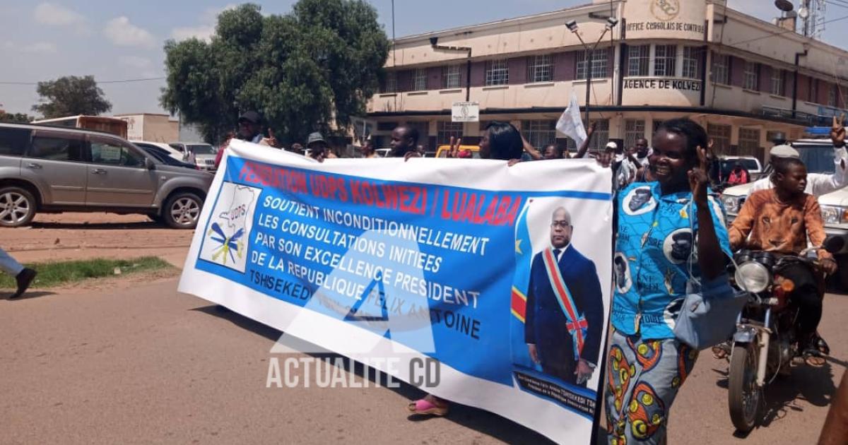 Manifestation des militants de l'UDPS et Ensemble à Kolwezi/PH. Ben Mayele