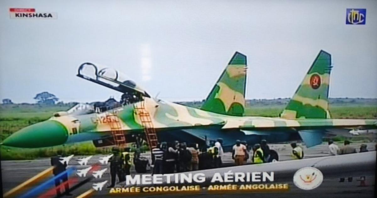 Un avion de chasse de l'armée angolaise à l'aéroport de N'djili. PH/ACTUALITE.CD.