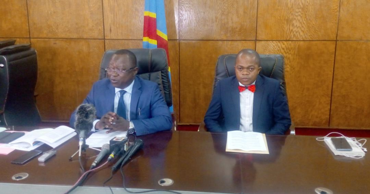 Les députés Faustin Toengaho et André Thambwe en connférence de presse/Ph ACTUALITE.CD