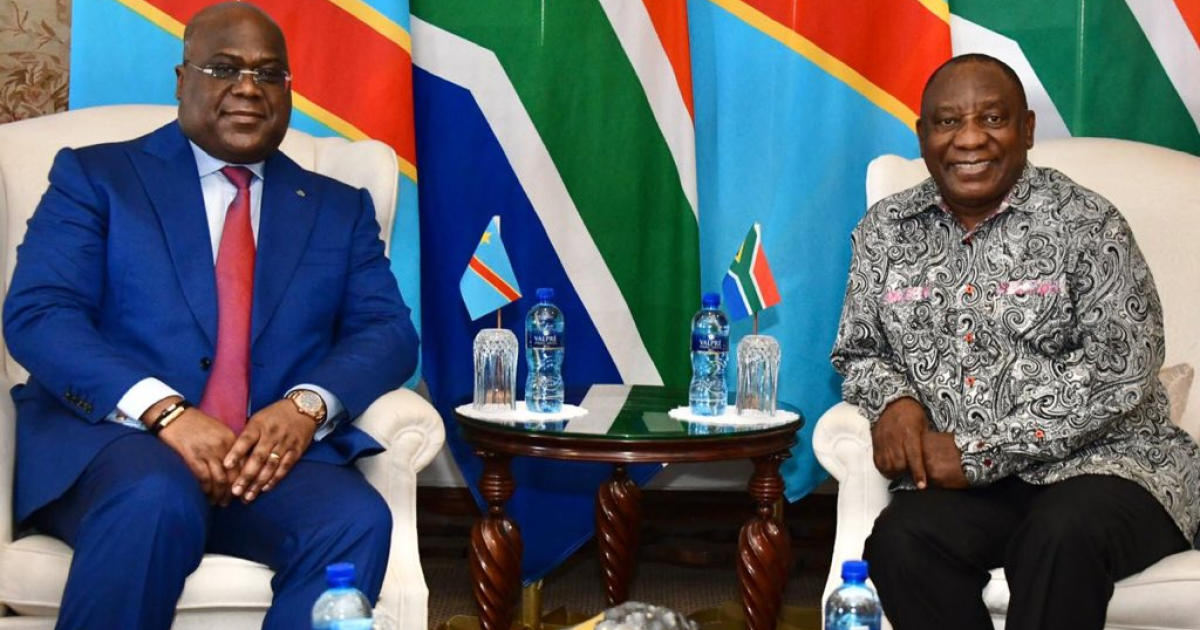 Félix Tshisekedi et Cyril Ramaphosa à Pretoria/Ph droits tiers 