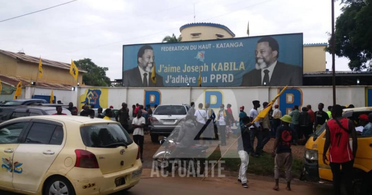 Les militants du PPRD  au siège à Lubumbashi. Ph. ACTUALITE.CD.