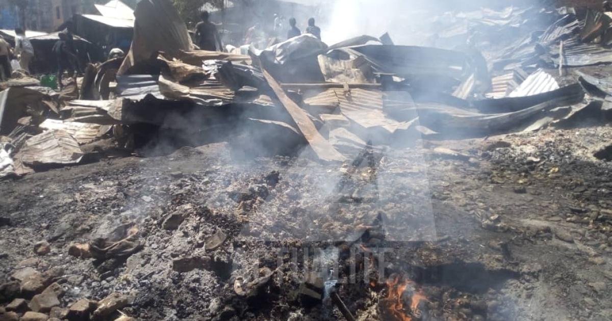 Marché Beach Muhanzi de Bukavu après incendie/Ph. ACTUALITE.CD