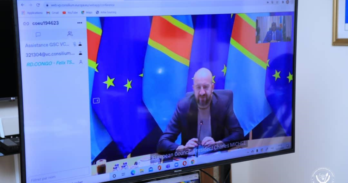 Visioconférence entre Félix Tshisekedi et Charles Michel