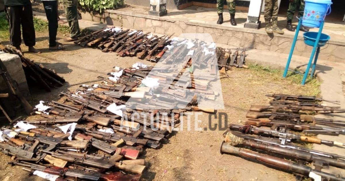 Illustratration. Des armes récupérées par les FARDC auprès des miliciens au Nord-Kivu/Ph ACTUALITE.CD